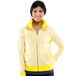 Lululemon jacket top Blissed Out athletic jacket in sizzle yellow  zip up 6